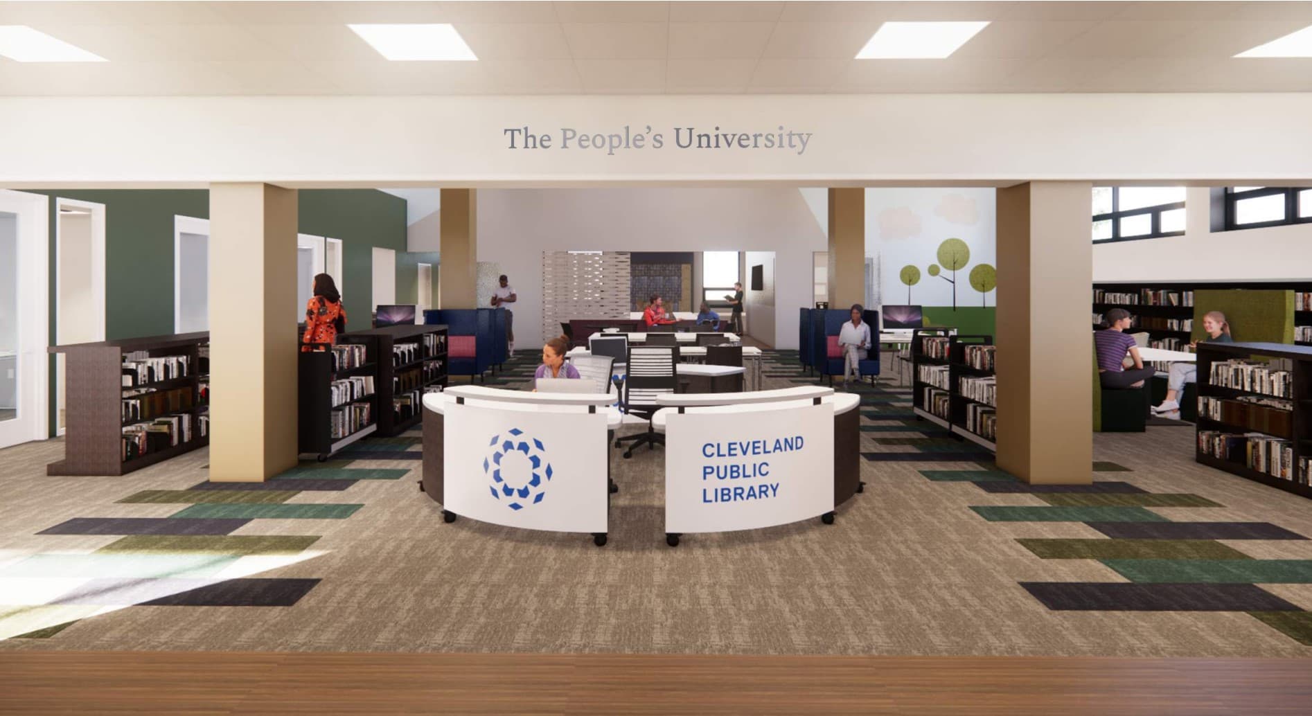 Cleveland Public Library interior render